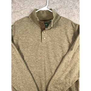 Orvis Sweatshirt Mens XL Green Pullover Sweater  1/4 T‎ Snap